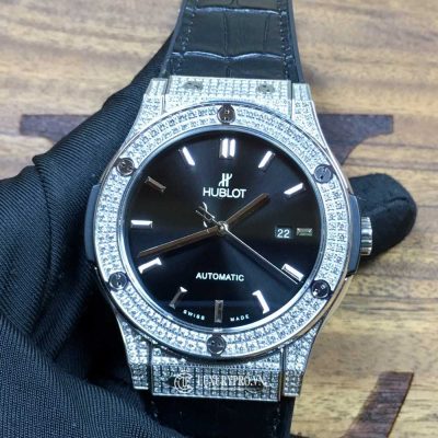 Đồng Hồ Hublot Classic Fusion Siêu Cấp Replica 1:1 Full Diamond mặt đen dong ho hublot sieu cap 3