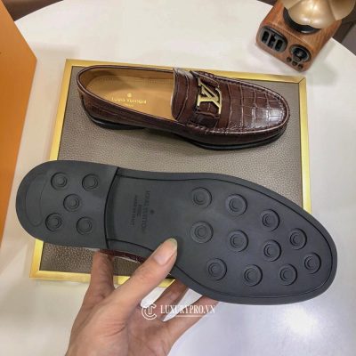 Giày Louis Vuitton Nam 1:1 Cao Cấp Da Thật Màu Nâu giay louis vuitton nam 2
