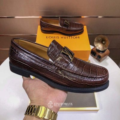 Giày Louis Vuitton Nam 1:1 Cao Cấp Da Thật Màu Nâu giay louis vuitton nam 3