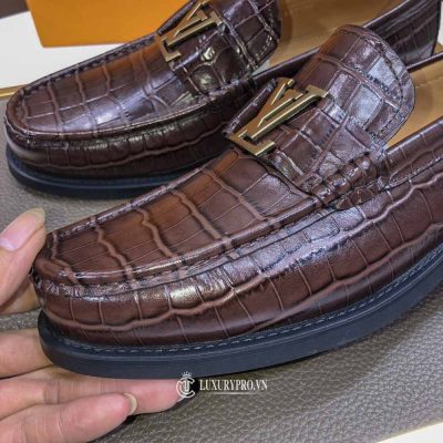 Giày Louis Vuitton Nam 1:1 Cao Cấp Da Thật Màu Nâu giay louis vuitton nam 6