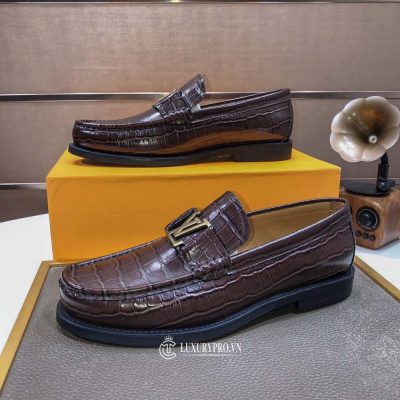 Giày Louis Vuitton Nam 1:1 Cao Cấp Da Thật Màu Nâu giay louis vuitton nam 7