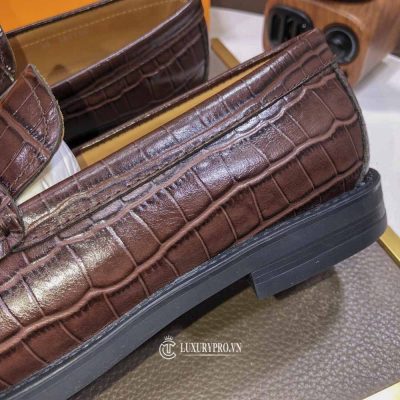 Giày Louis Vuitton Nam 1:1 Cao Cấp Da Thật Màu Nâu giay louis vuitton nam 9