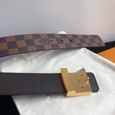 Thắt lưng LV Nam mặt logo vàng dây da thật họa tiết caro that lung louis vuitton nam 4