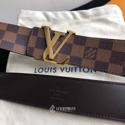Thắt lưng LV Nam mặt logo vàng dây da thật họa tiết caro that lung louis vuitton nam 5