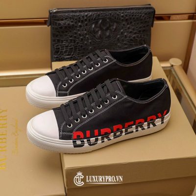 Giày Burberry Nam thể thao đen logo đỏ đen cao cấp giay burberry nam chinh hang 1 1