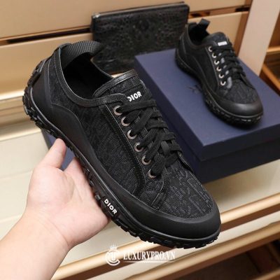 Giày Dior Sneaker Nam Họa Tiết Oblique Màu Đen giay dior nam 1 2