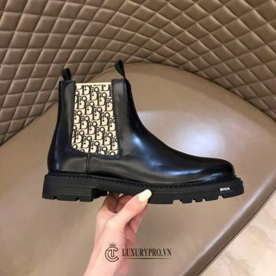 Giày Boot Dior Nam cổ bo chun màu đen cao cấp giay dior nam 1 4