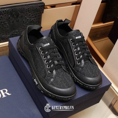 Giày Dior Sneaker Nam Họa Tiết Oblique Màu Đen giay dior nam 3 2