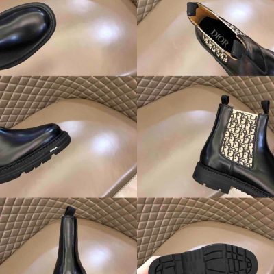 Giày Boot Dior Nam cổ bo chun màu đen cao cấp giay dior nam 4 4