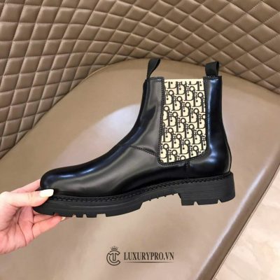 Giày Boot Dior Nam cổ bo chun màu đen cao cấp giay dior nam 5 4