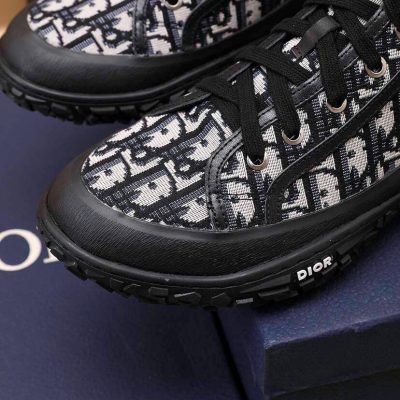 Giày Dior Cao Cổ Nam Họa Tiết Oblique Đen Trắng giay dior nam 9 1