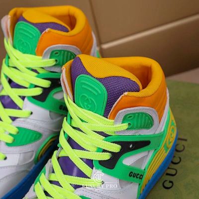 Giày Gucci Sneaker Nam Cổ Cao Phối Màu Trắng Xanh Cao Cấp giay gucci nam chinh hang 8 2