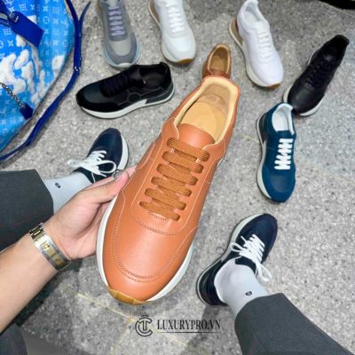 Giày Thể Thao Hermes Nam Da Thật Màu Nâu Đỏ giay hermes nam chinh hang 2 2