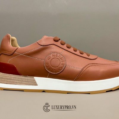 Giày Thể Thao Hermes Nam Da Thật Màu Nâu Đỏ giay hermes nam chinh hang 3 2