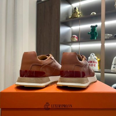 Giày Thể Thao Hermes Nam Da Thật Màu Nâu Đỏ giay hermes nam chinh hang 5 2