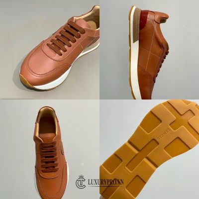 Giày Thể Thao Hermes Nam Da Thật Màu Nâu Đỏ giay hermes nam chinh hang 7 2