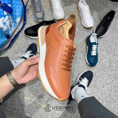 Giày Thể Thao Hermes Nam Da Thật Màu Nâu Đỏ giay hermes nam chinh hang 8 2