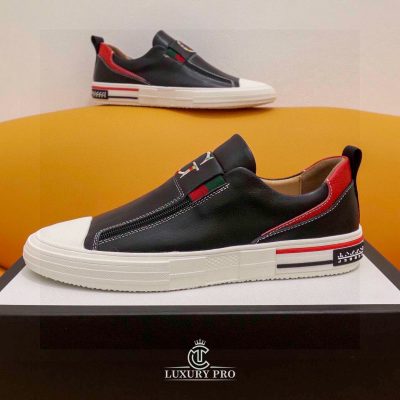 Giày Slipon Gucci Nam Màu Đen Da Trơn Cao Cấp giay luoi gucci nam chinh hang 3