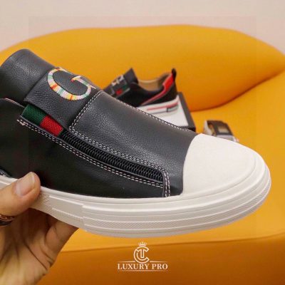 Giày Slipon Gucci Nam Màu Đen Da Trơn Cao Cấp giay luoi gucci nam chinh hang 6