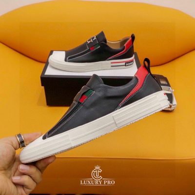 Giày Slipon Gucci Nam Màu Đen Da Trơn Cao Cấp giay luoi gucci nam chinh hang 9