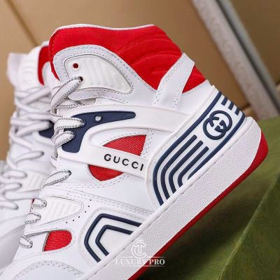 Giày Gucci Thể Thao Cao Cổ Phối Màu Trắng Đỏ Cao Cấp giay nam gucci chinh hang 2