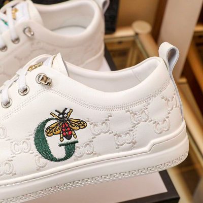 Giày Gucci Nam Thể Thao Trắng Logo Ong Cao Cấp giay nam gucci chinh hang 3 1