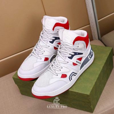 Giày Gucci Thể Thao Cao Cổ Phối Màu Trắng Đỏ Cao Cấp giay nam gucci chinh hang 6