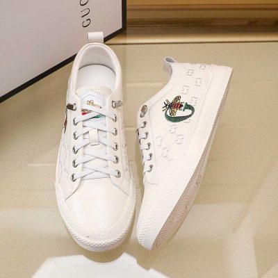 Giày Gucci Nam Thể Thao Trắng Logo Ong Cao Cấp giay nam gucci chinh hang 8 1