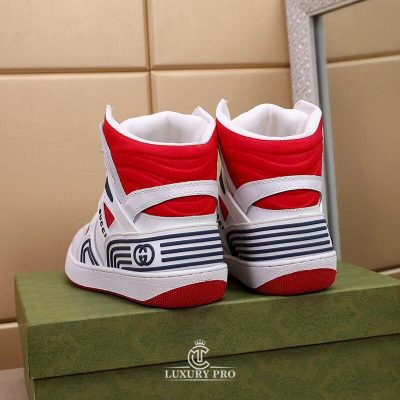 Giày Gucci Thể Thao Cao Cổ Phối Màu Trắng Đỏ Cao Cấp giay nam gucci chinh hang 8