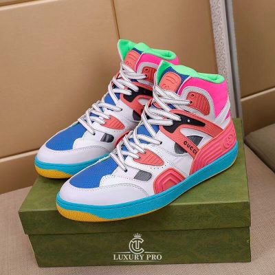 Giày Nam Gucci Basket Phối Màu Đế Vàng Cao Cấp giay nam hang hieu gucci 2