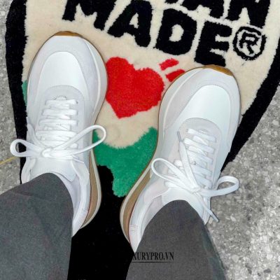 Giày Hermes Nam Trắng Phối Da Lộn Rep 1:1 Chính Hãng giay nam hermes 3 1