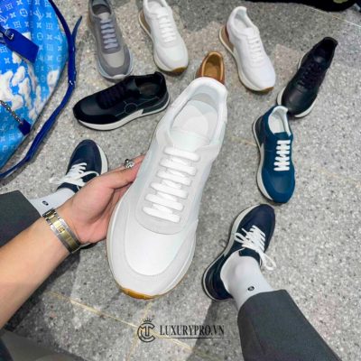 Giày Hermes Nam Trắng Phối Da Lộn Rep 1:1 Chính Hãng giay nam hermes 5 1