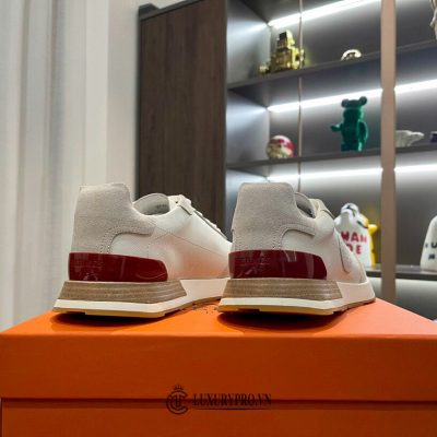 Giày Hermes Nam Trắng Phối Da Lộn Rep 1:1 Chính Hãng giay nam hermes 6 1