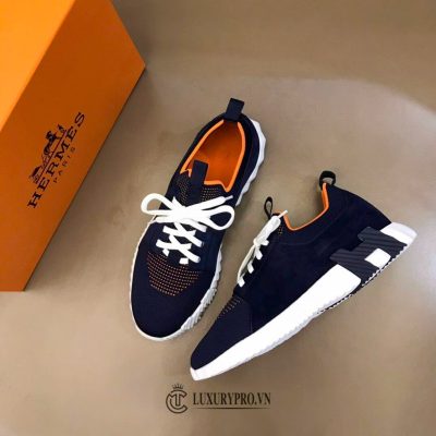 Giày Thể Thao Hermes Nam Màu Xanh Navy Dây Trắng giay nam hermes 6 10