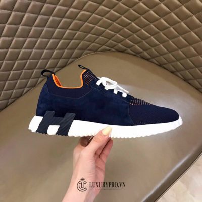 Giày Thể Thao Hermes Nam Màu Xanh Navy Dây Trắng giay nam hermes 8 10