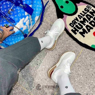 Giày Hermes Nam Trắng Phối Da Lộn Rep 1:1 Chính Hãng giay nam hermes 9 1