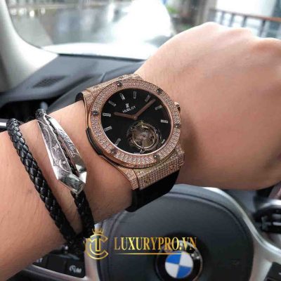 Đồng Hồ Nam Hublot Classic Fusion Tourbillon King Gold Pavé 42mm dong ho hublot fake 1 ha noi 4