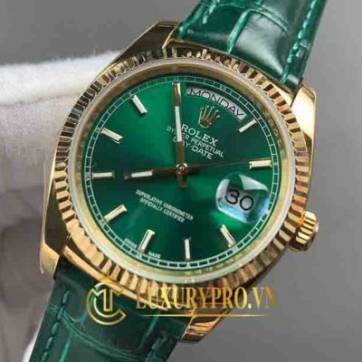 Đồng Hồ Nam Rolex Day-Date 118138 Yellow Gold Green Index Dial dong ho rolex fake 1 tphcm 2