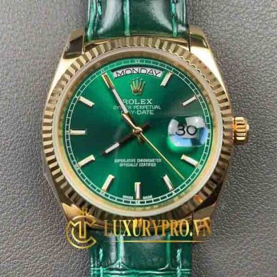 Đồng Hồ Nam Rolex Day-Date 118138 Yellow Gold Green Index Dial dong ho rolex fake 1 tphcm 3