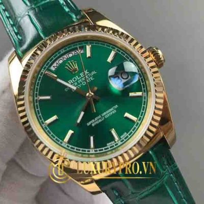 Đồng Hồ Nam Rolex Day-Date 118138 Yellow Gold Green Index Dial dong ho rolex fake 1 tphcm 4