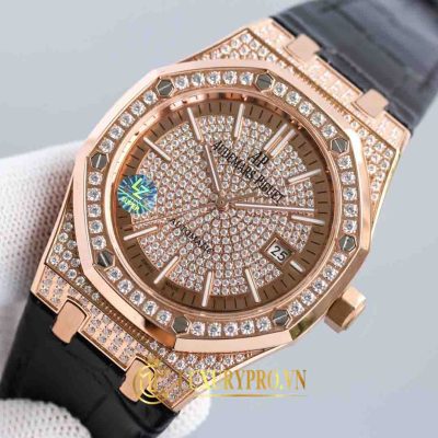 Đồng Hồ Nam Audemars Piguet Royal Oak 15450 Rose Gold Diamond dong ho audemars piguet nam 2
