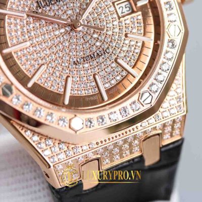 Đồng Hồ Nam Audemars Piguet Royal Oak 15450 Rose Gold Diamond dong ho audemars piguet nam 5