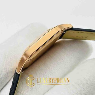 Đồng Hồ Nữ Cartier Santos Dumont White Dial Black Leather Strap dong ho hieu cartier 7