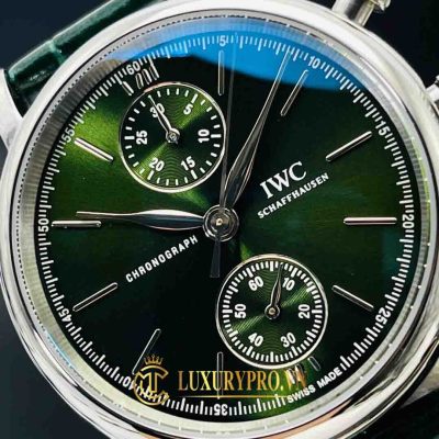 Đồng Hồ Nam IWC Portofino Chronograph IW391405 Green dong ho iwc nam day da 3