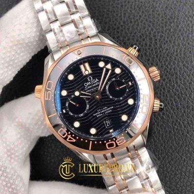 Đồng Hồ Nam Omega Seamaster Black Demi Gold 210.20.44.51.01.001 dong ho omega nhai 3