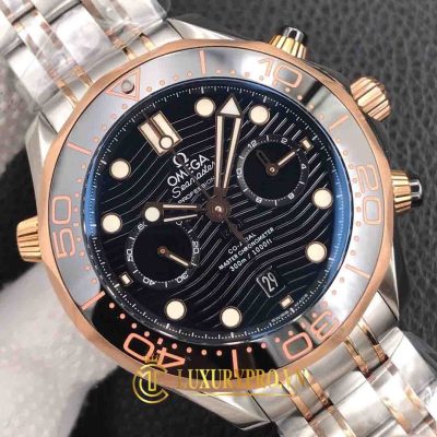 Đồng Hồ Nam Omega Seamaster Black Demi Gold 210.20.44.51.01.001 dong ho omega nhai 5