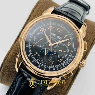 Đồng Hồ Nam Patek Philippe Grand Complications Black Dial Rose Gold dong ho patek philippe fake gia re 6