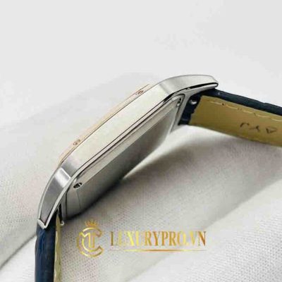Đồng Hồ Nữ Cartier Santos White Dial Demi Gold Blue Leather Strap gia dong ho cartier 5