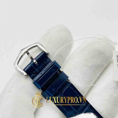 Đồng Hồ Nữ Cartier Santos White Dial Demi Gold Blue Leather Strap gia dong ho cartier 8