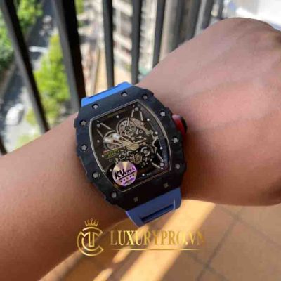 Đồng Hồ Nam Richard Mille RM35-02 Carbon Rubber Blue Navy gia dong ho richard mille 4
